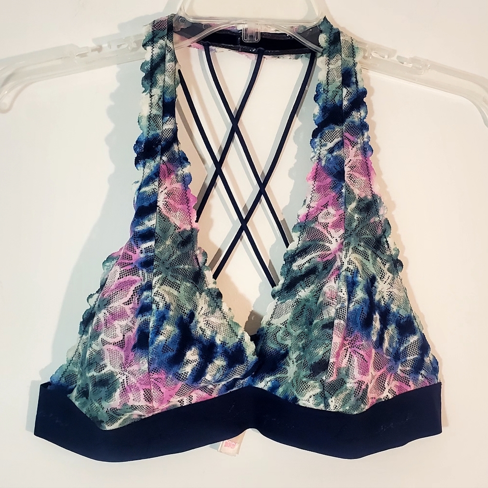 VS Pink Multi-color Lace Bralette